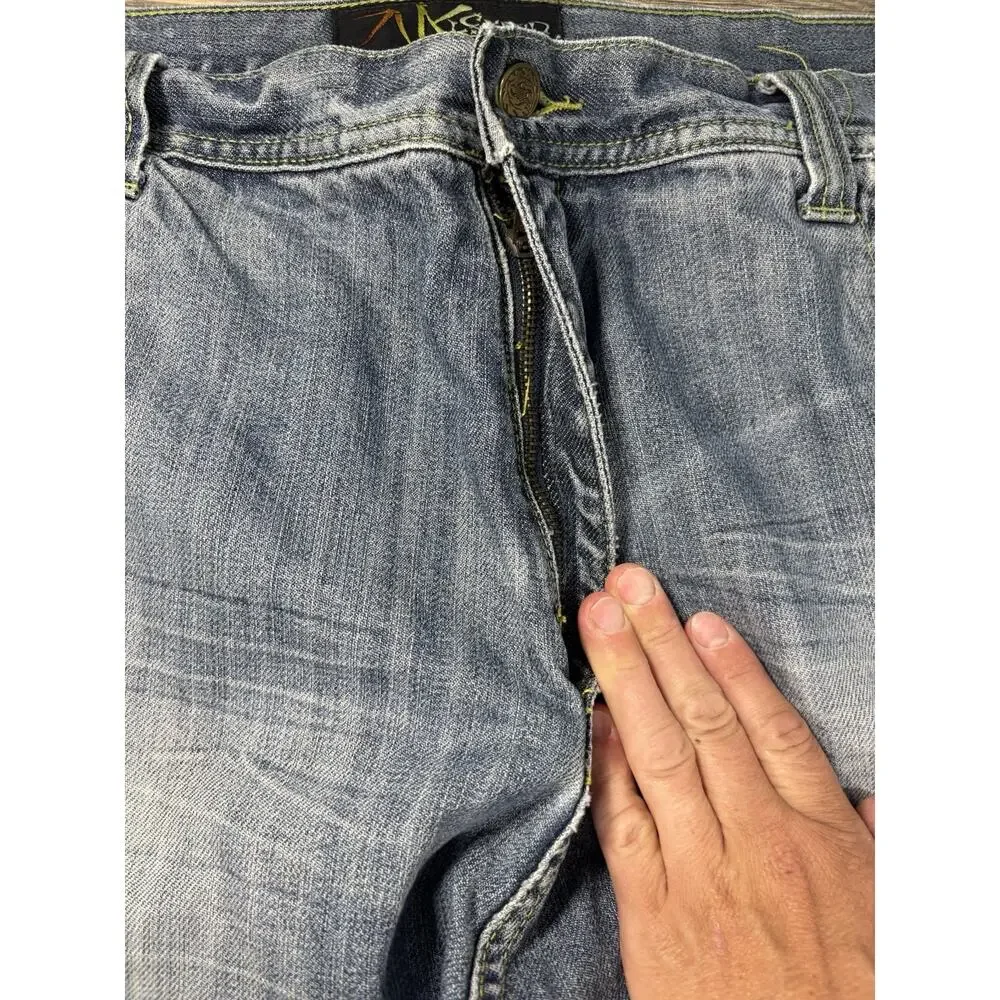 Miskeen Jeans Mens 44 Originals Streetwear Straight Embroidered Patchwork Y2K